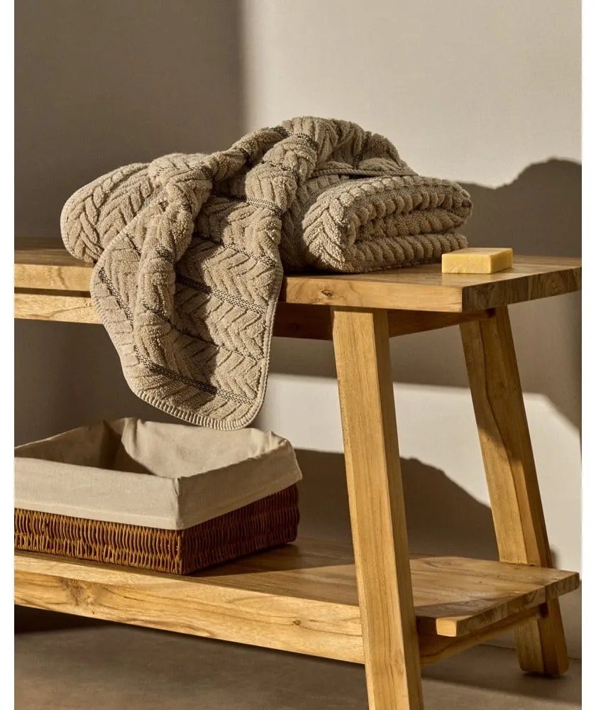 Beżowy bawełniany ręcznik frotte 30x50 cm Rune – Kave Home
