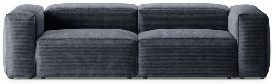 Szaroniebieska sztruksowa sofa 264 cm Bergamo – Cosmopolitan Design