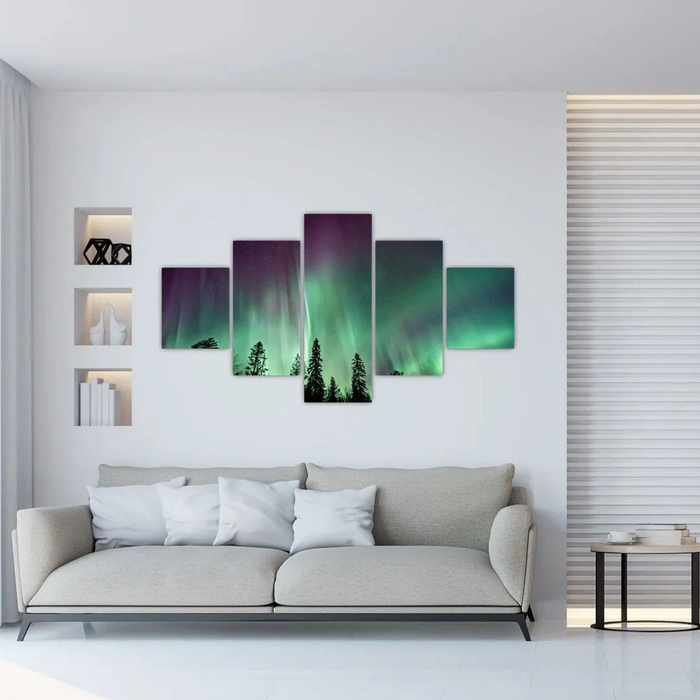 Obraz zorzy polarnej (125x70 cm)