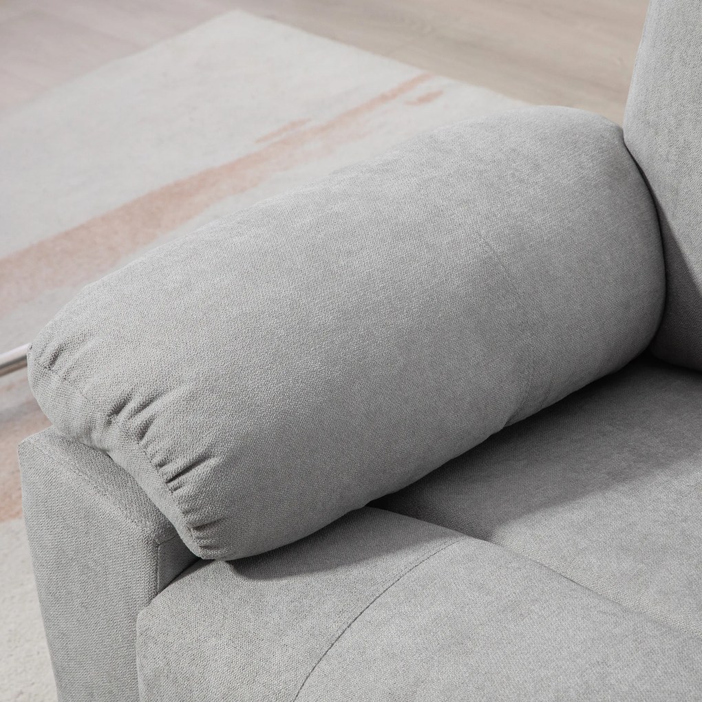 HOMCOM Fotel masażer dla seniorów z funkcją wstawania 8 punktów masażu pilot boczne kieszenie szary 89cm x 99cm x 103cm | Aosom PL