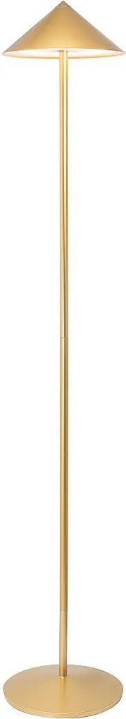 Zafferano Pina XXL lampa podłogowa LED 6W akumulatorowa IP65 ściemniacz dotykowy głowica magnetyczna złota