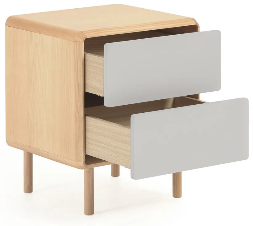 Szaro-naturalna szafka nocna Anielle – Kave Home