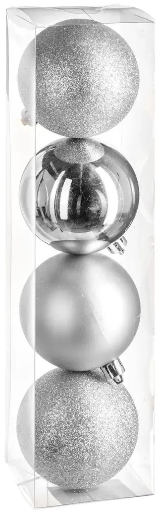 Bombki o różnym wykończeniu, Ø 8 cm, 4 szt.