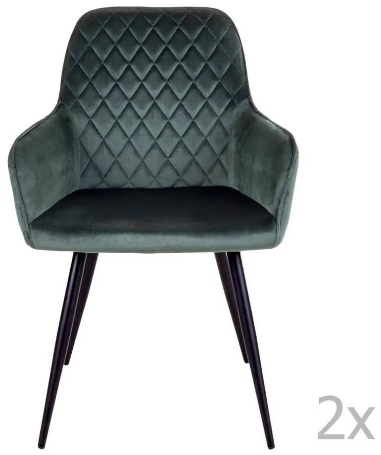 Komplet 2 ciemnozielonych krzeseł House Nordic Harbo