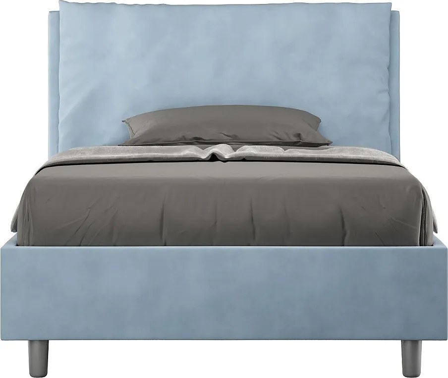 Łóżko bez stelaża tapicerowane 120x200 microfibra błękitny Antea Large