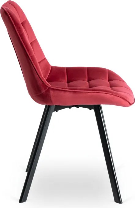 Krzesło Tapicerowane do Salonu RICK Bordowe Welurowe Nowoczesne Loft