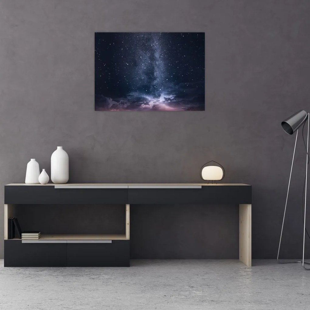 Obraz na szkle - gwiaździste niebo (70x50 cm)