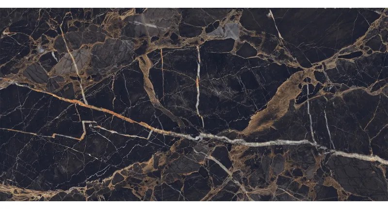Mexen Orlo Black gres szkliwiony rekt. G1, płytka podłogowo-ścienna 120 x 60 cm, wysoki połysk - TL211-120-060-00