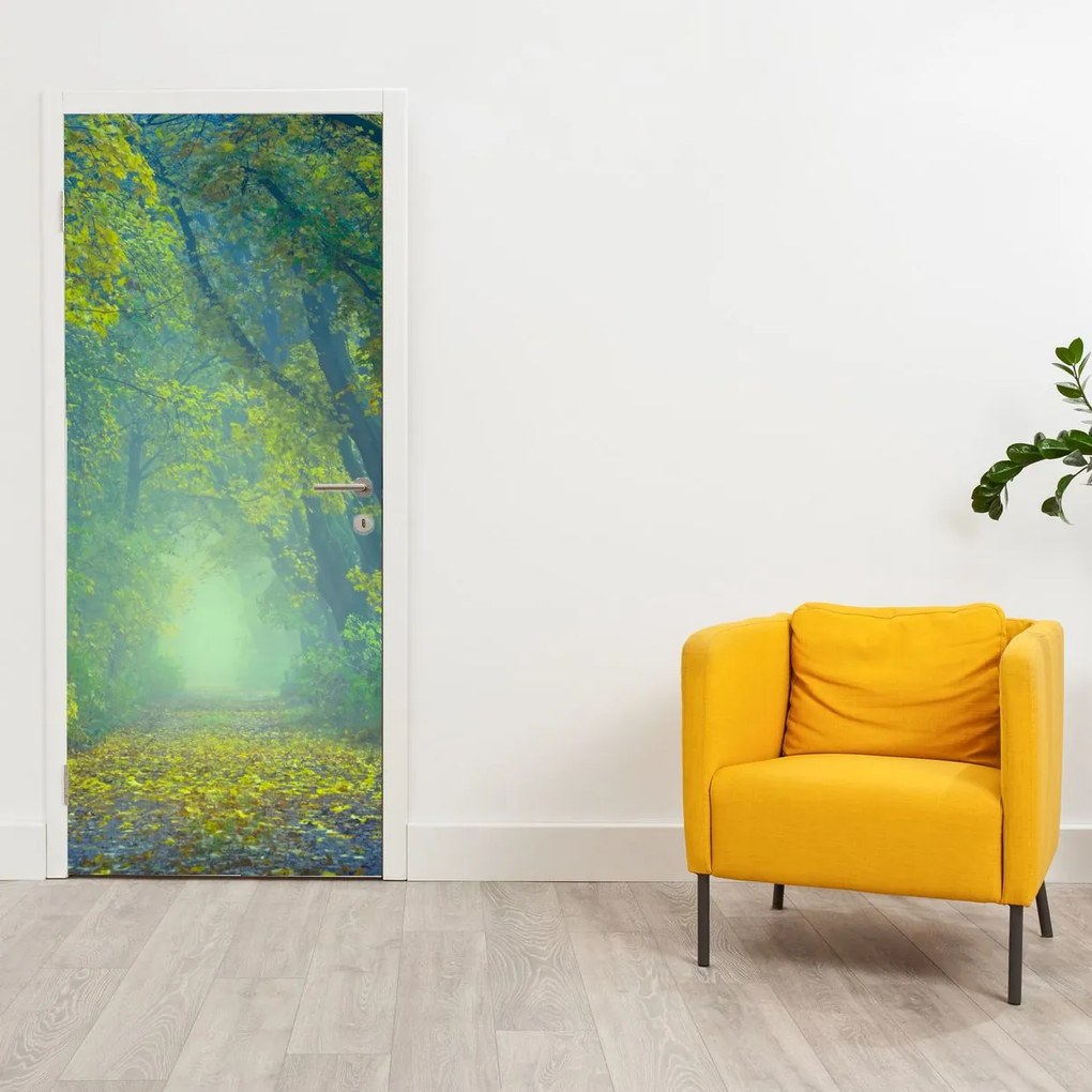 Fototapeta na drzwi - Ścieżka wysadzana drzewami (95x205cm)