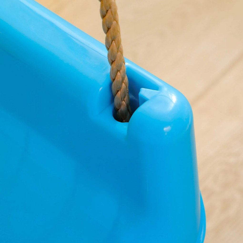 Outsunny huśtawka 3w1 dla dzieci z regulacją sznurka niebieska żółta fioletowa bezpieczna zabawa | Aosom PL