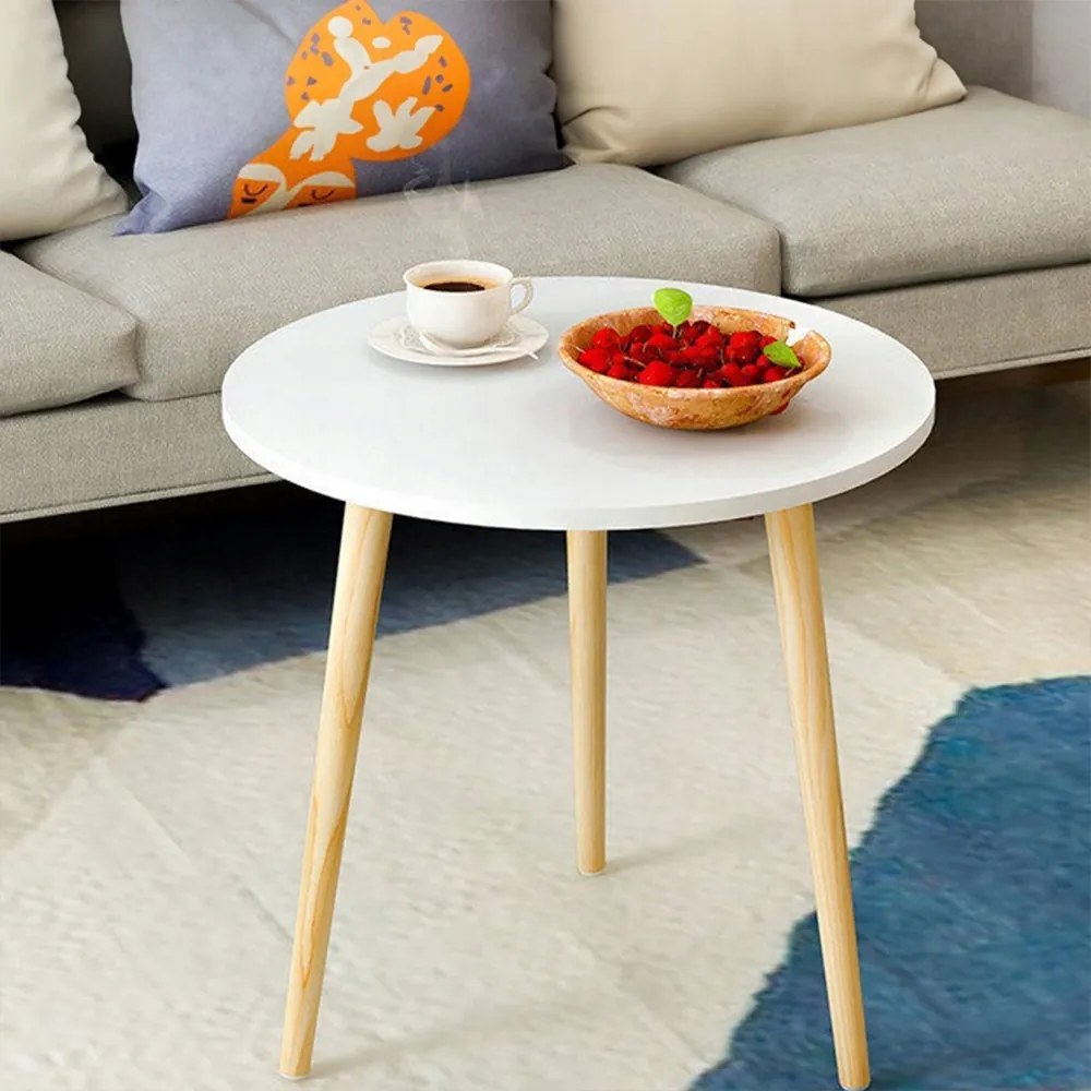 Biały okrągły stół 60 x 52 cm – nowoczesny i kompaktowy design do wnętrz