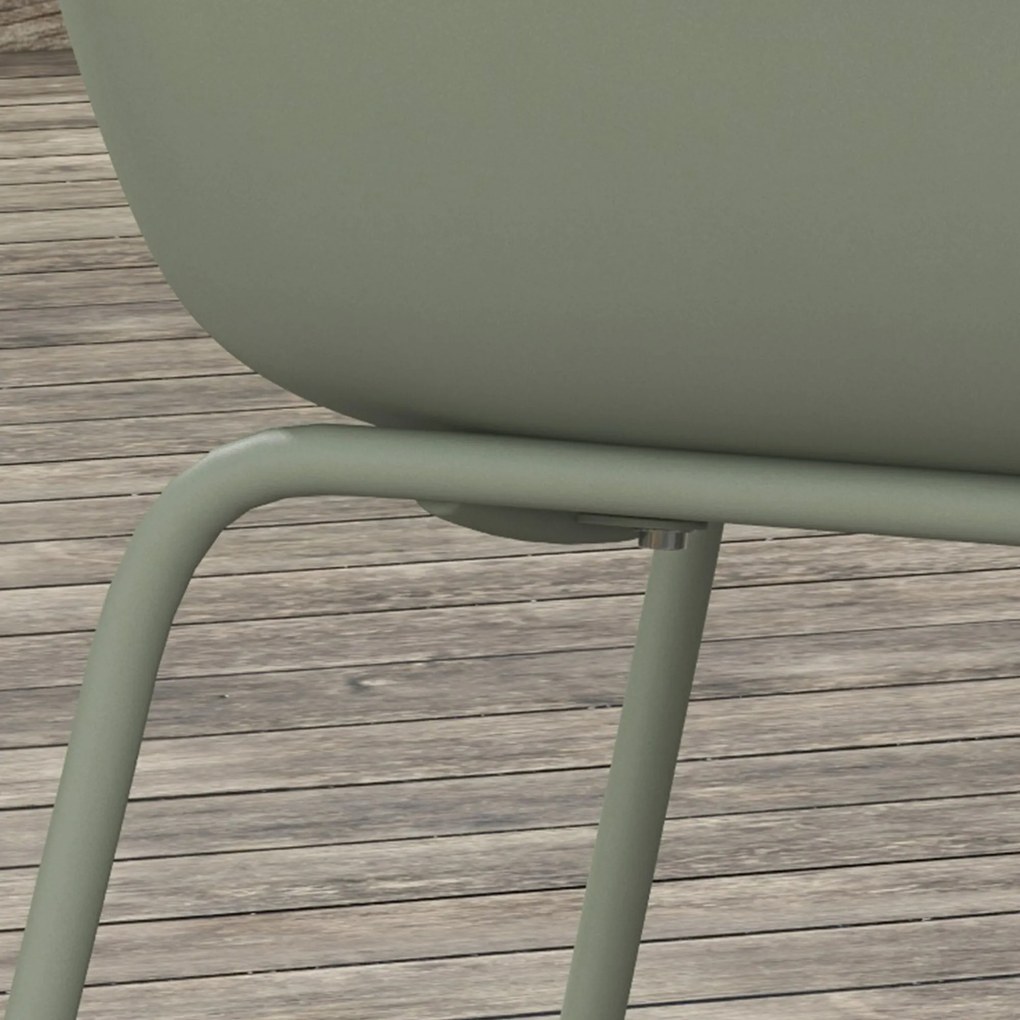 Outsunny Zestaw 4 krzeseł ogrodowych Składane Zielone z oparciem Podłokietniki do 120 kg | Aosom PL