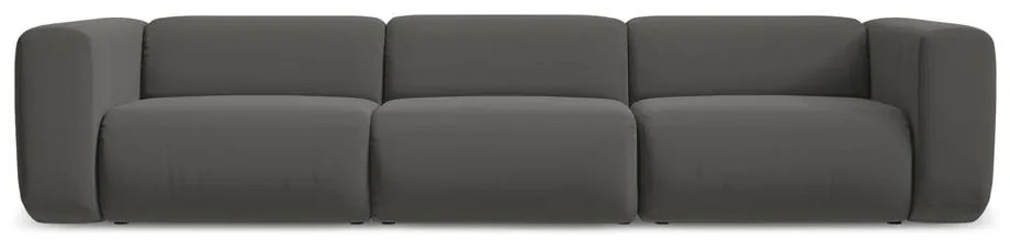 Szara aksamitna sofa 319 cm Ekahi – Makamii