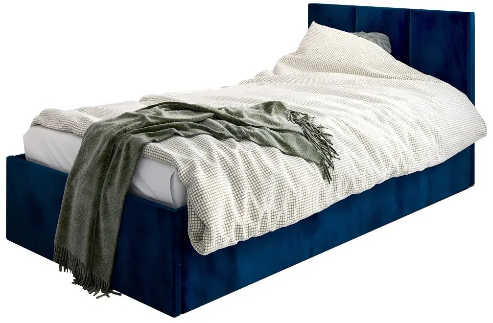 Granatowe łóżko z zagłówkiem D0-L50