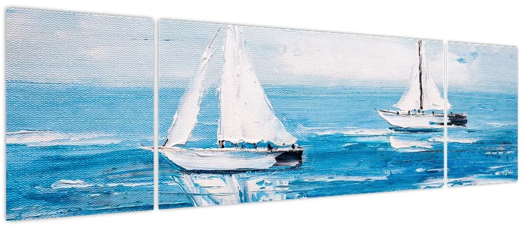 Obraz - Obraz jachtów na morzu (170x50 cm)