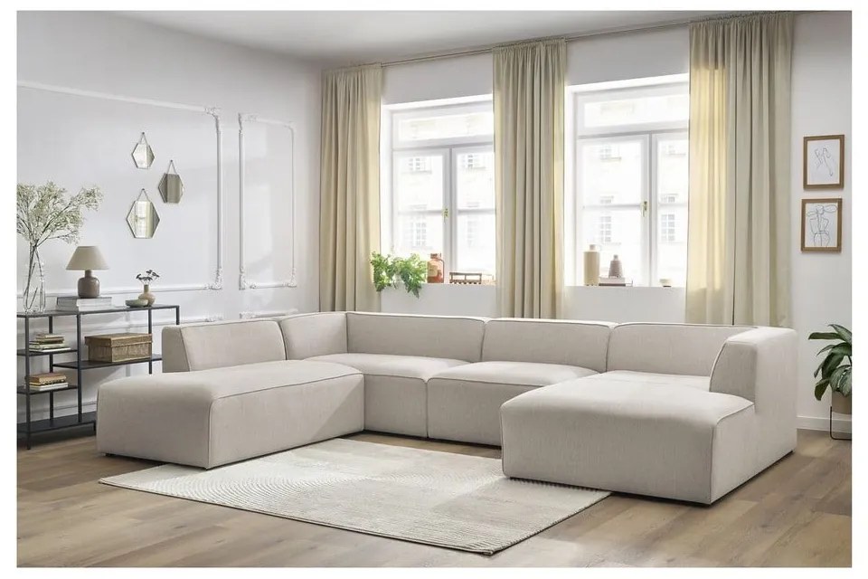 Beżowy narożnik modułowy (lewostronny/w kształcie litery U) Megeve – Bobochic Paris