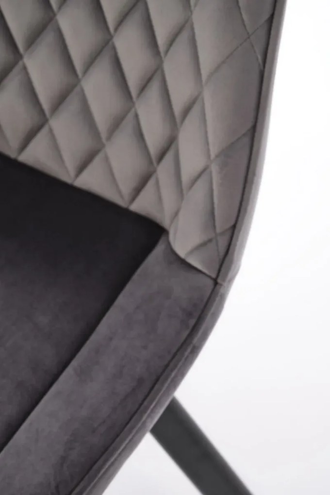 Krzesło tapicerowane K520 VELVET szare obracane HALMAR