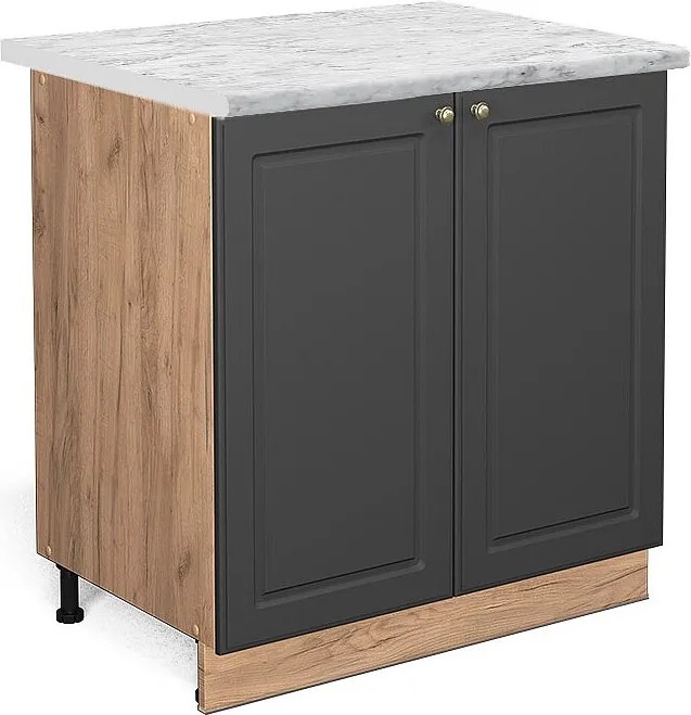 Szafki kuchenne antracytowo-złoty 80x60x82 fame-line