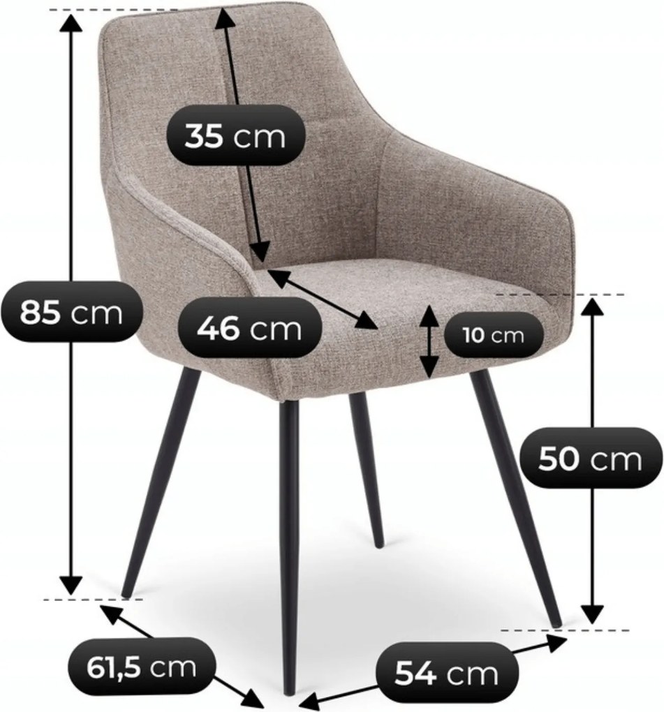Krzesło Tapicerowane do Salonu PALMA Cappuccino Nowoczesne
