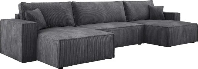 Narożnik POSO XL wolnostojący układ U z funkcją spania w tkaninie Poso 60 DomoHome