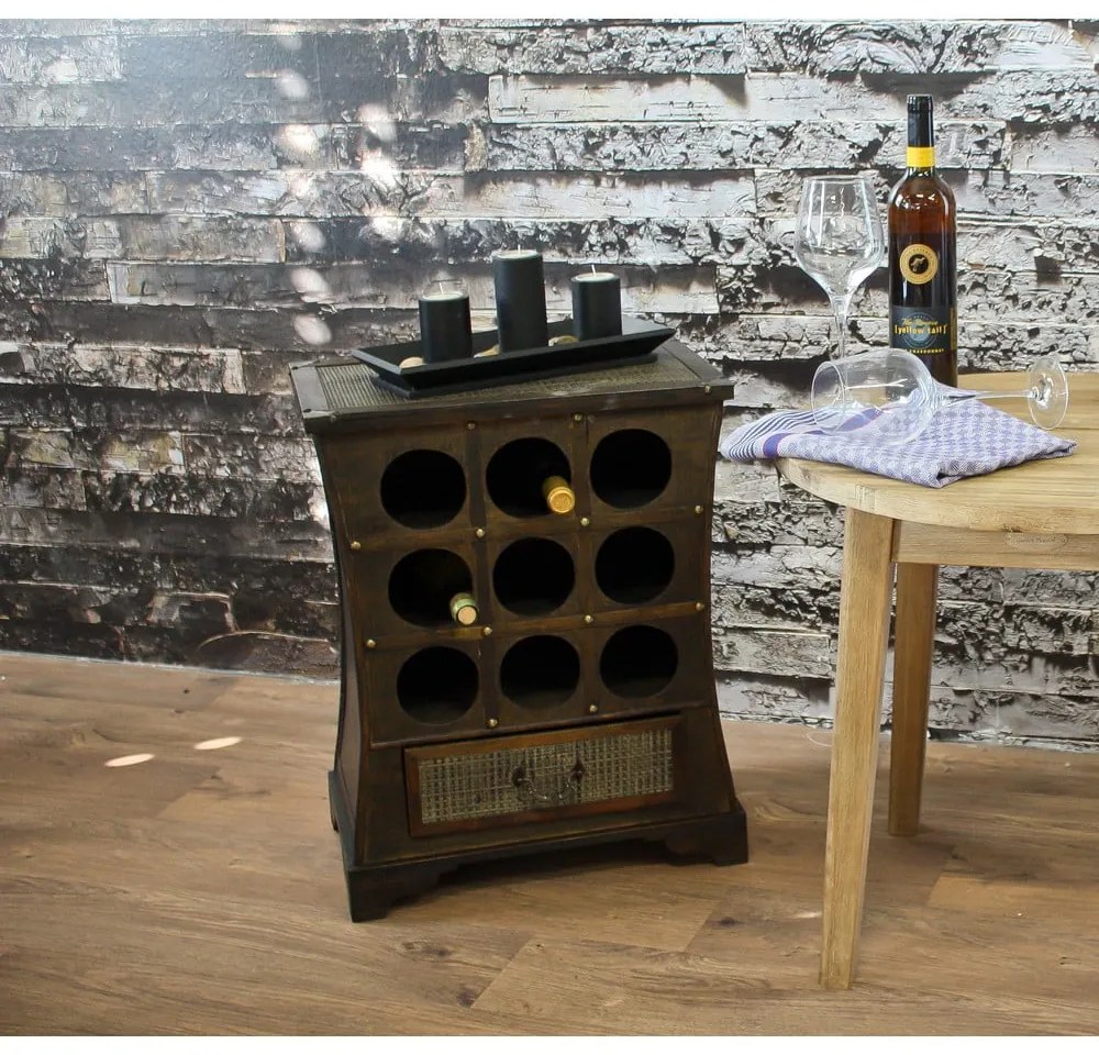 Brązowa szafka na wino liczba butelek 9, 46x58 cm – Deco Pleasure