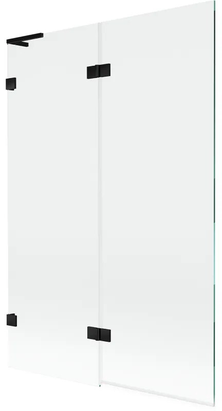 Mexen Lunar L parawan nawannowy 2-skrzydłowy lewy 120 x 150 cm, transparent, czarny - 897L-120-100-70-00-L