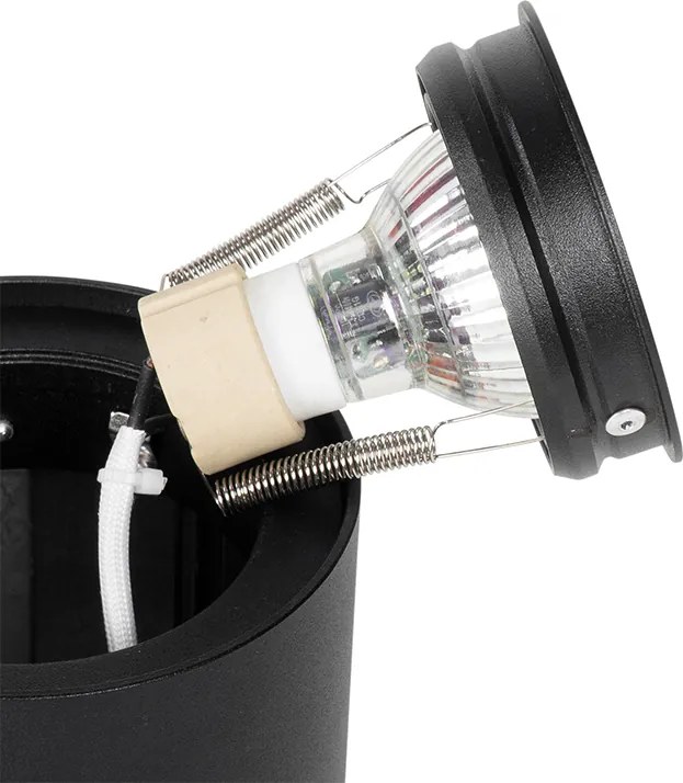 Nowoczesny reflektor sufitowy czarny obrotowy i pochylany - Rondoo up