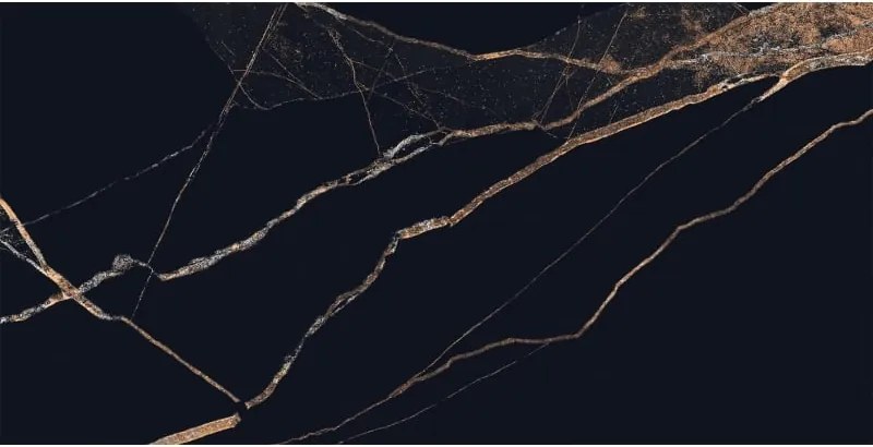 Mexen Fossil Black gres szkliwiony rekt. G1, płytka podłogowo-ścienna 120 x 60 cm, wysoki połysk - TL213-120-060-00