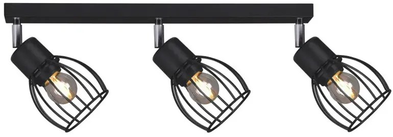 Czarna lampa sufitowa na listwie loft - 3X S156 D4-H11