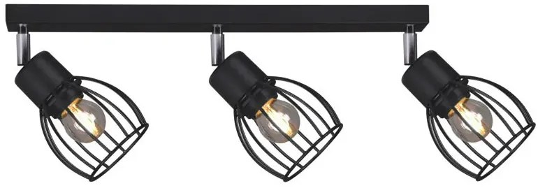 Czarna lampa sufitowa na listwie loft - S156 Garu 3X