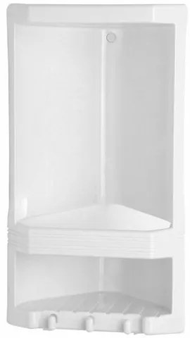 GEDY 8079 Junior dwupoziomowa półka narożna, 18,9x 38,5 x 13,9 cm, termoplast, biała