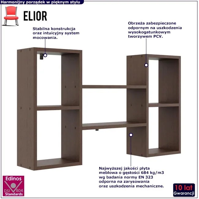 Nowoczesna półka ścienna w kolorze wenge S3-D04