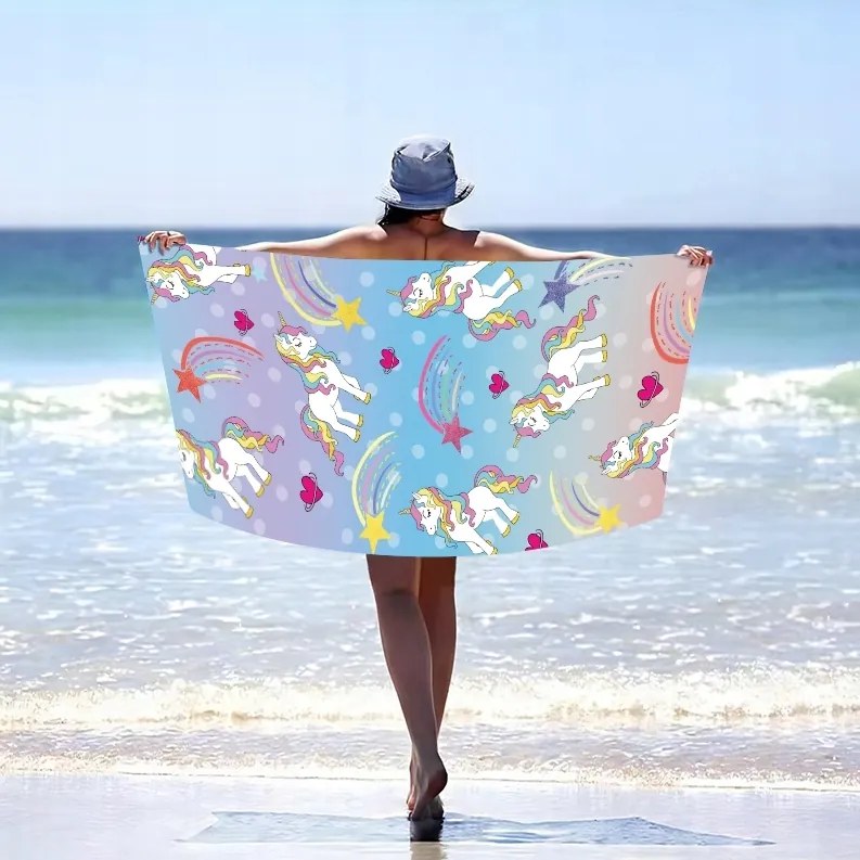 Ręcznik plażowy UNICORN PONNY 100x180 cm kolorowy, 100% mikrofibra