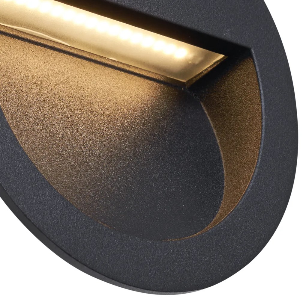 Zewnetrzna Nowoczesna lampa ścienna wpuszczana czarna z LED IP65 - Gem Nowoczesny Oswietlenie zewnetrzne