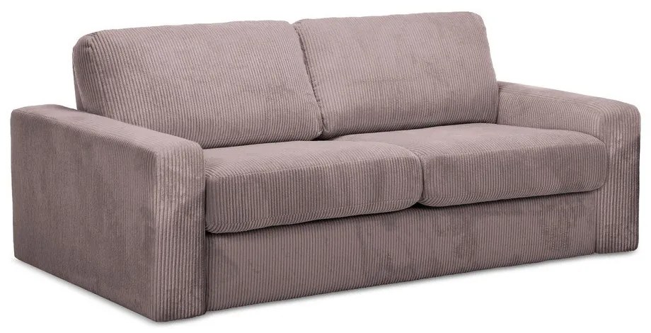 Szaroróżowa sztruksowa rozkładana sofa 195 cm Nona – Makamii