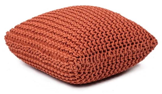 Ceglasty puf w kształcie poduszki Bonami Essentials Knit