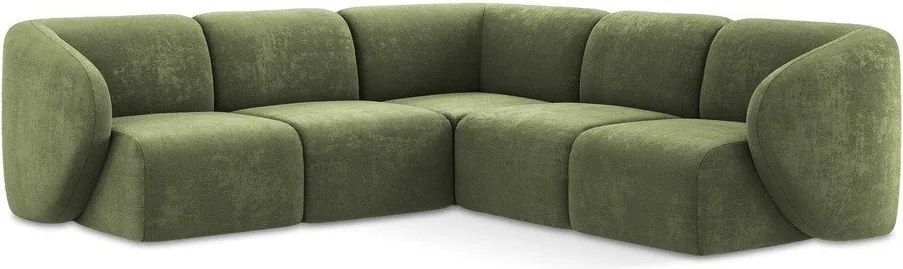 Zielony narożnik z tkaniny szenilowej Lani – Makamii