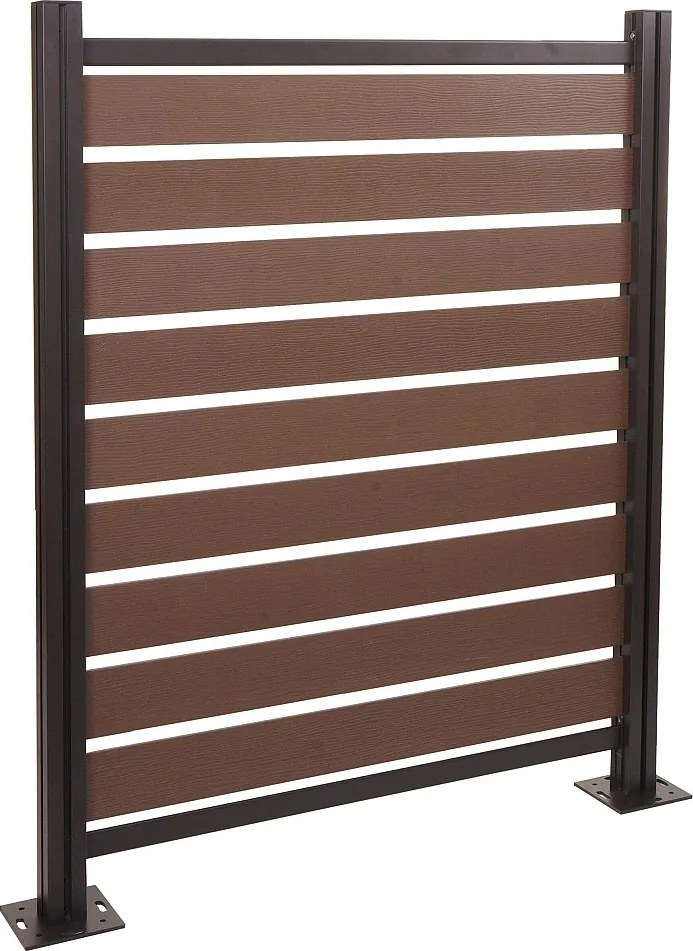 Aluminiowe ogrodzenie kosza na śmieci MCW-K57,  brązowy