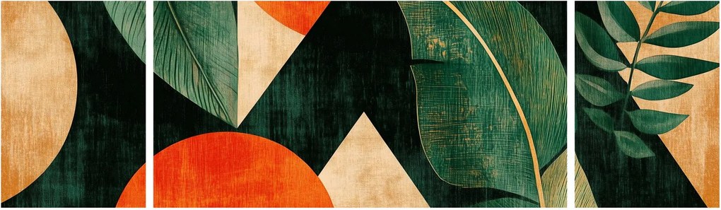 Obraz - Geometryczne motywy naturalne II. (170x50 cm)