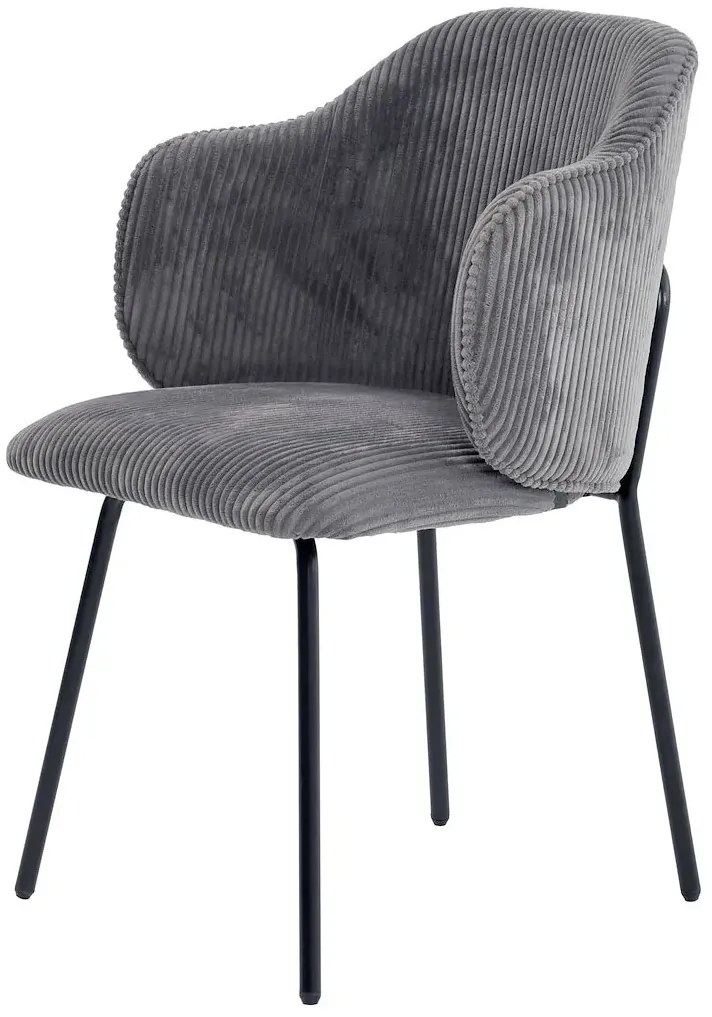 Szare sztruksowe krzesło tapicerowane W6-P42