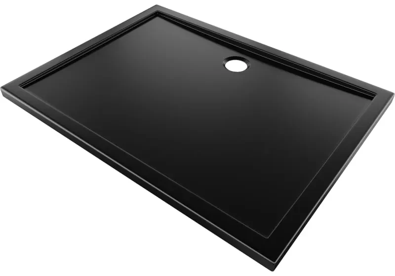 Mexen Flow brodzik prostokątny slim 130 x 70 cm, czarny mat - 46R707013