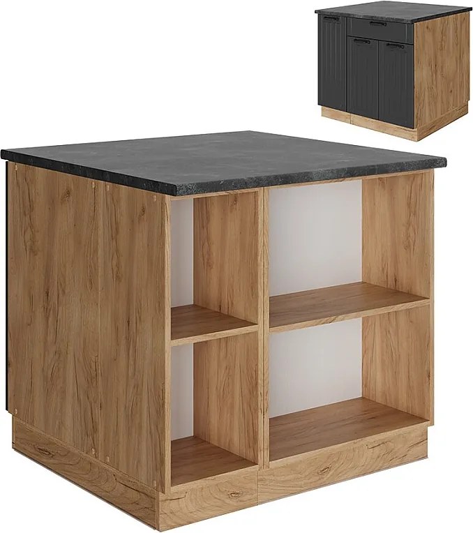 Wyspa kuchenna ciemnoszary 90x60x82 fame-line