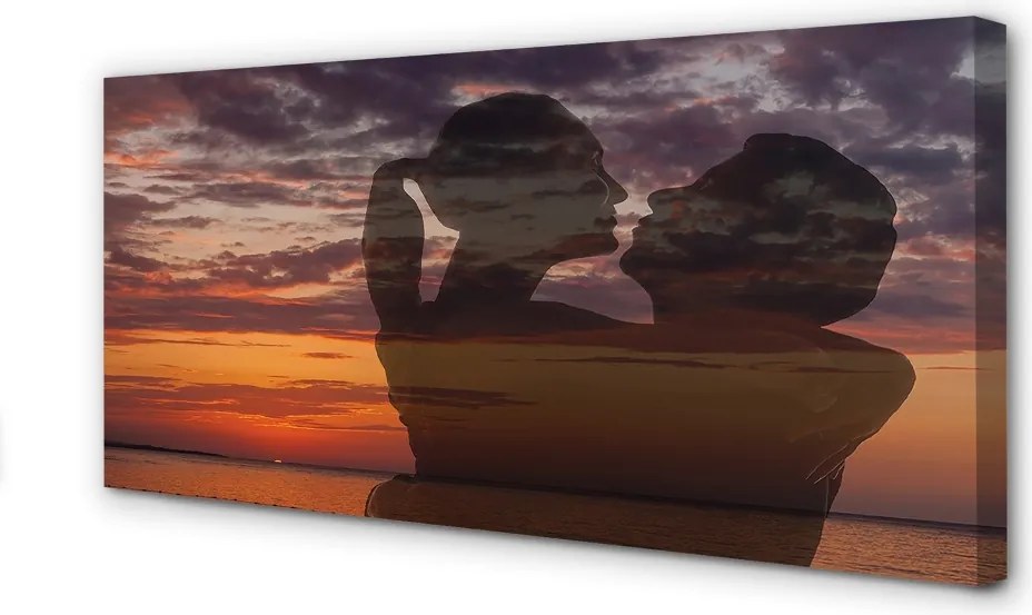 Duży obraz na płótnie Ludzie nad Brzegiem Morza