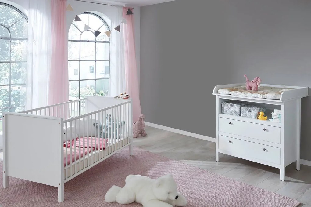 Komplet białych mebli do pokoju niemowlaka A0-R65
