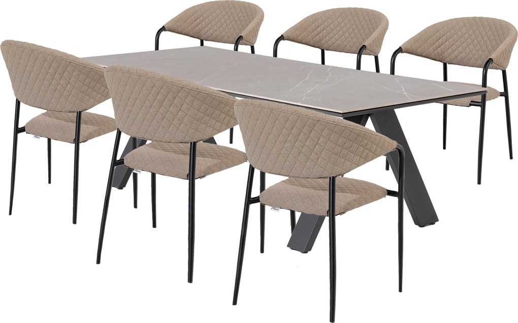 Doppler NOVA MELIA LIKA-TEX®mocca ogrodowy zestaw wypoczynkowy 6+1