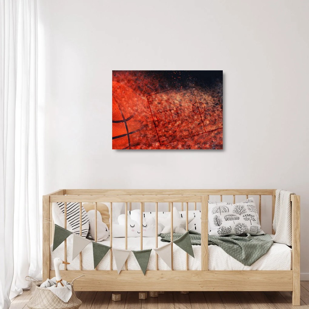 Obraz na szkle - Piłka do koszykówki (70x50 cm)