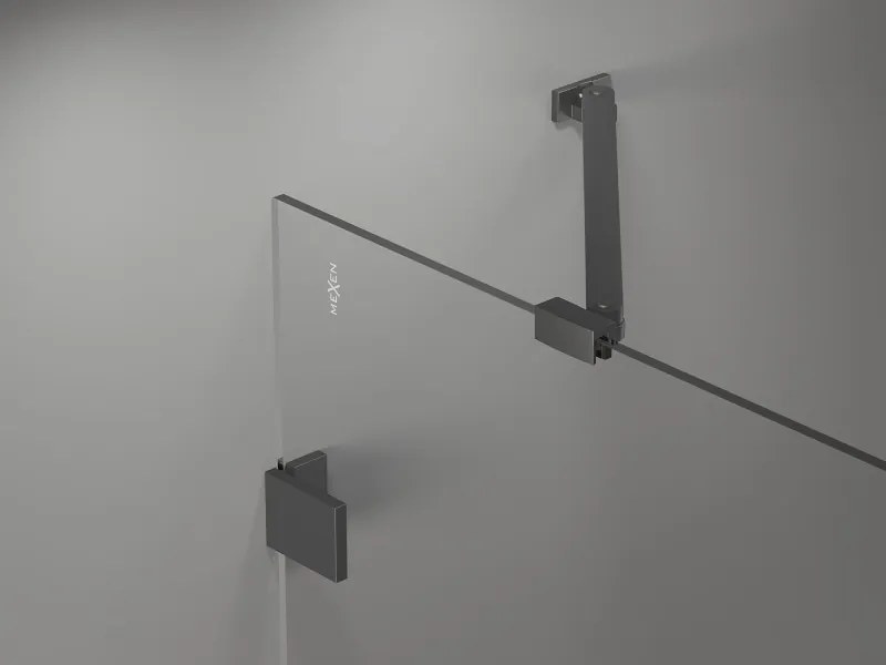 Mexen Lunar-B drzwi prysznicowe uchylne lewe 140 cm, transparent, gun metal - 832S-140-050-95-00-L