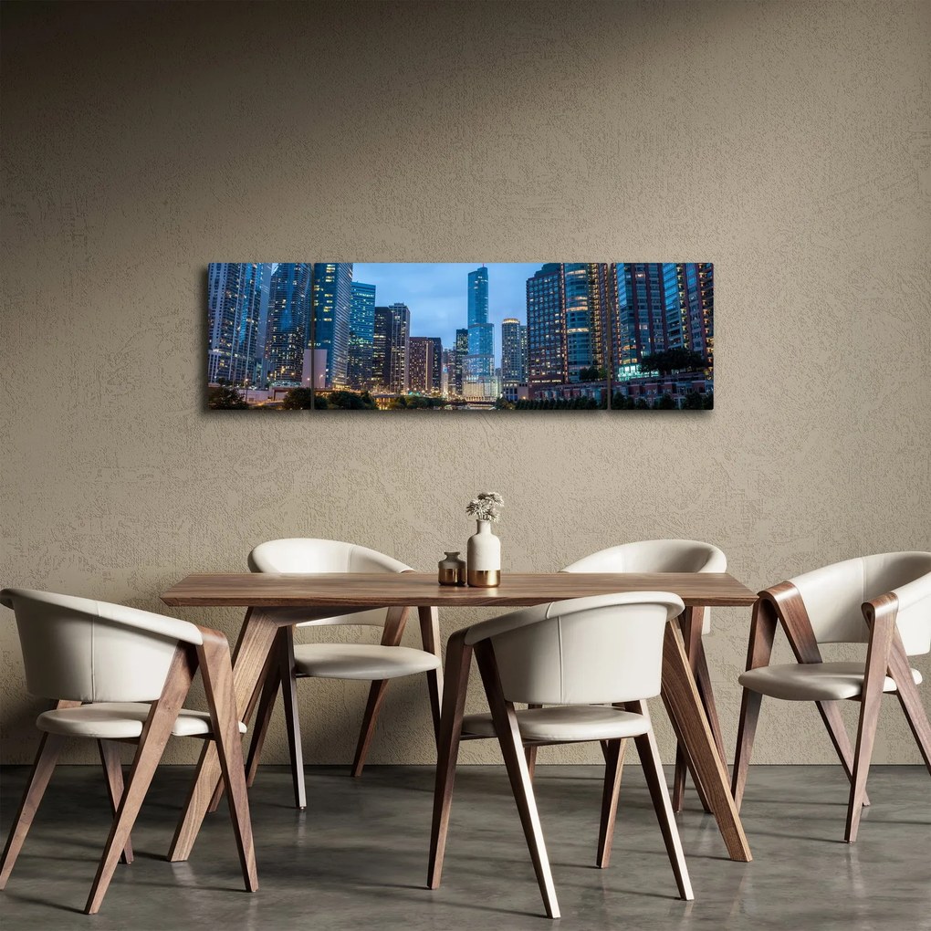 Obraz miasta nocą (170x50 cm)