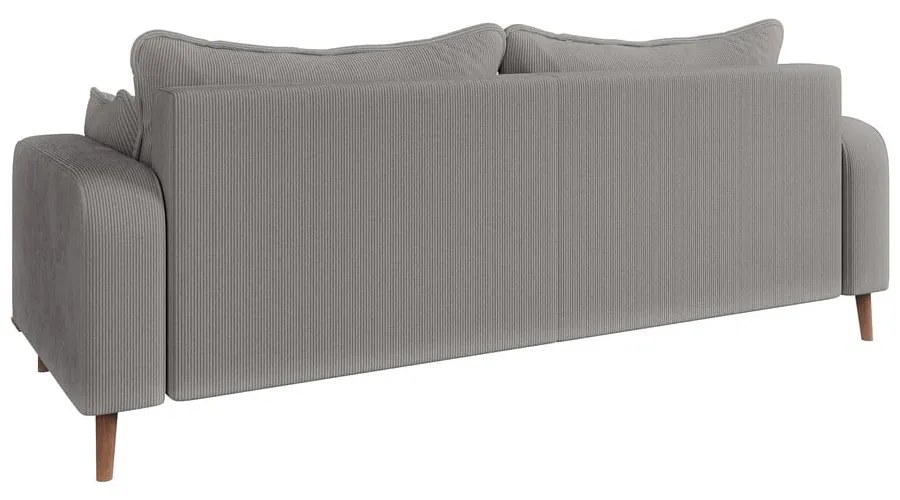 Jasnoszara sztruksowa sofa 220 cm Beata – Ropez