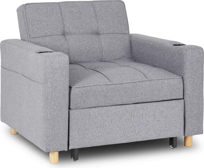 Fotel do Spania SOLOR Rozkładany Amerykanka Szary Nowoczesny